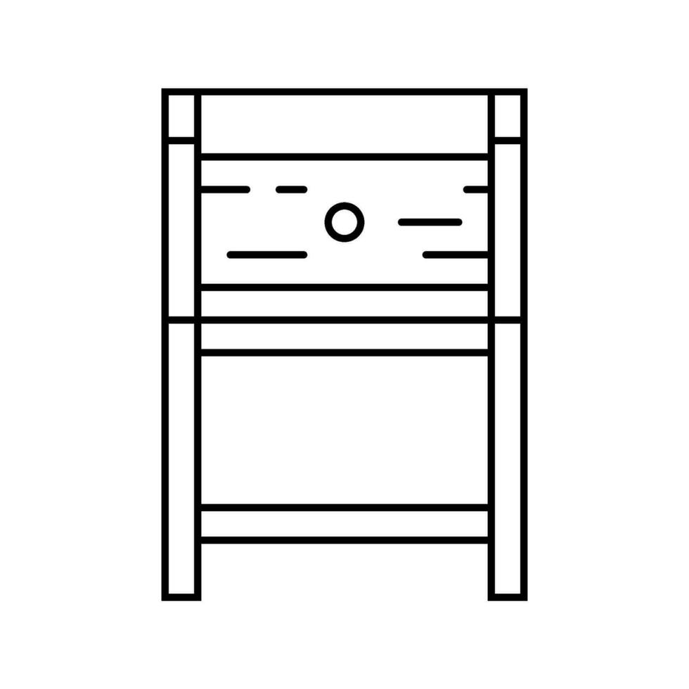 côté table vivant pièce ligne icône vecteur illustration