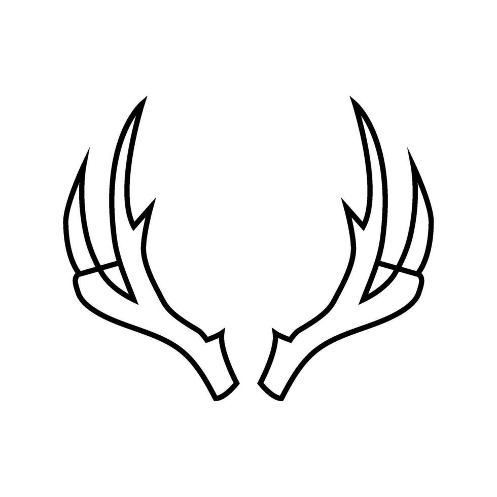 renne klaxon animal ligne icône vecteur illustration