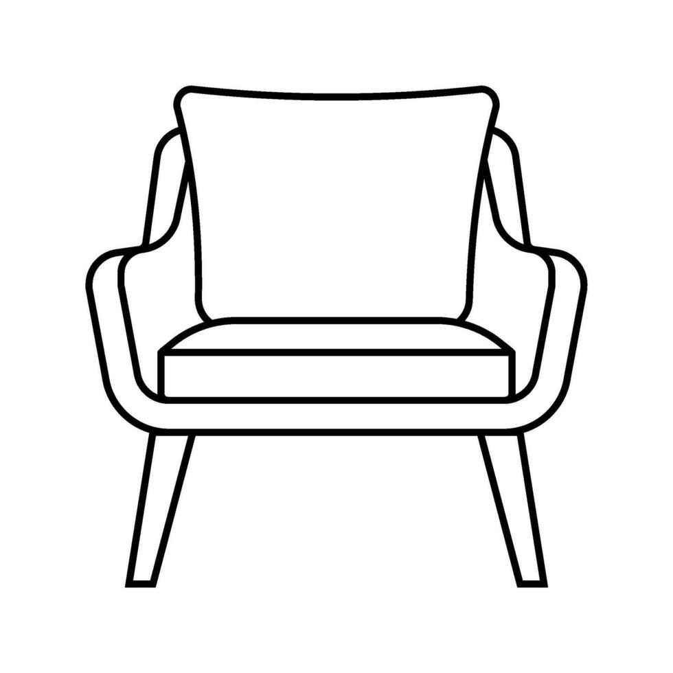 chaise coussin chambre intérieur ligne icône vecteur illustration