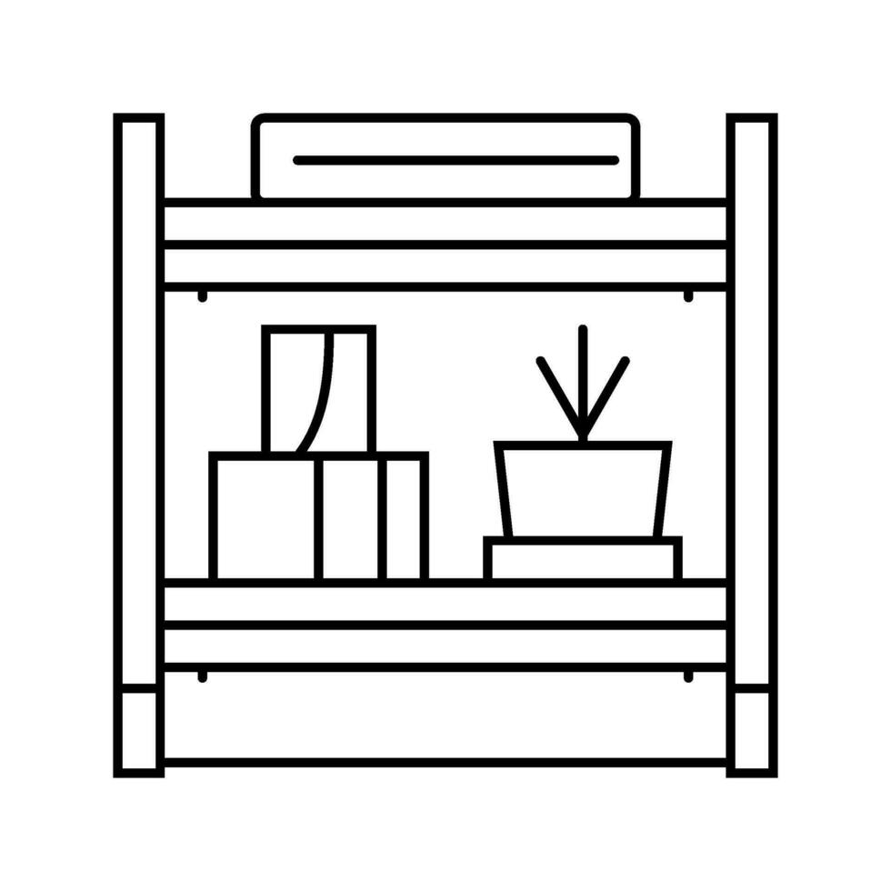 étagère salle de bains intérieur ligne icône vecteur illustration