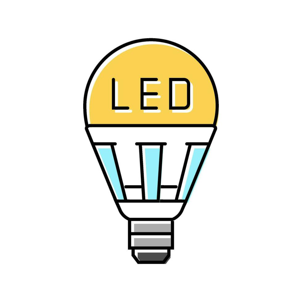 LED éclairage énergie Couleur icône vecteur illustration