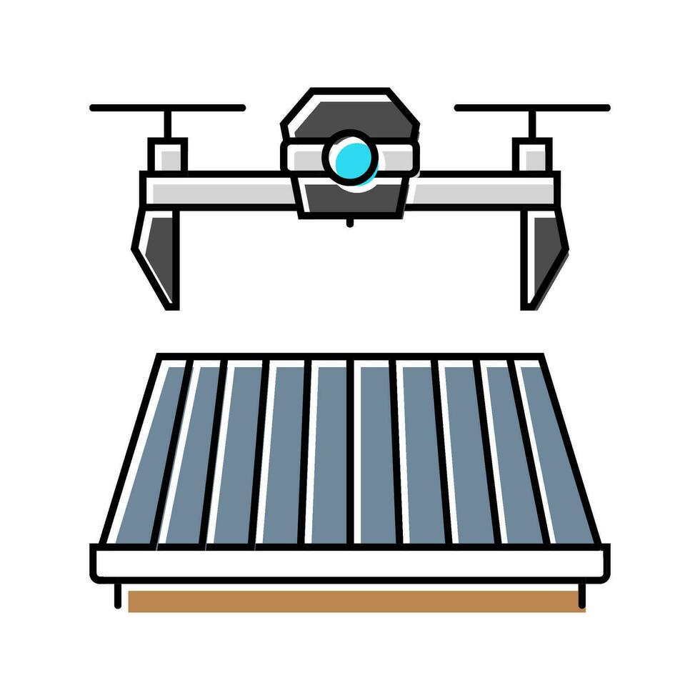 toit inspection drone Couleur icône vecteur illustration
