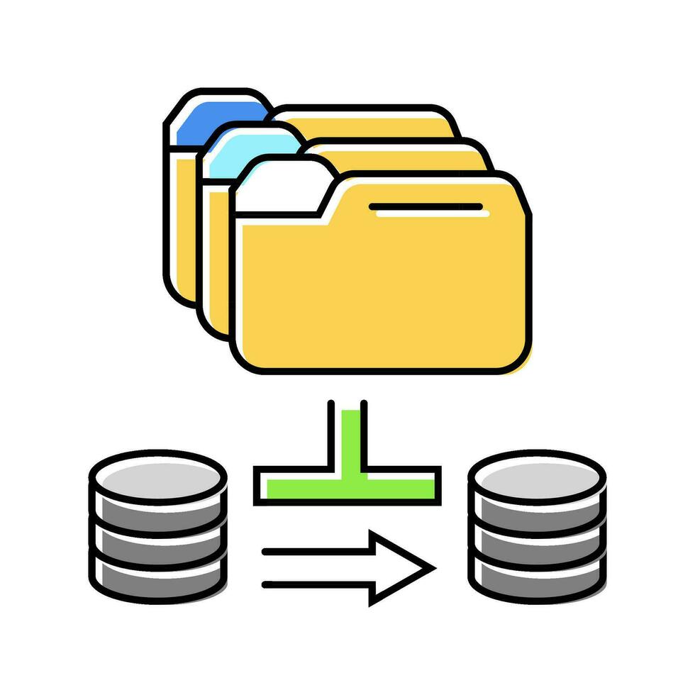 Les données migration analyste Couleur icône vecteur illustration