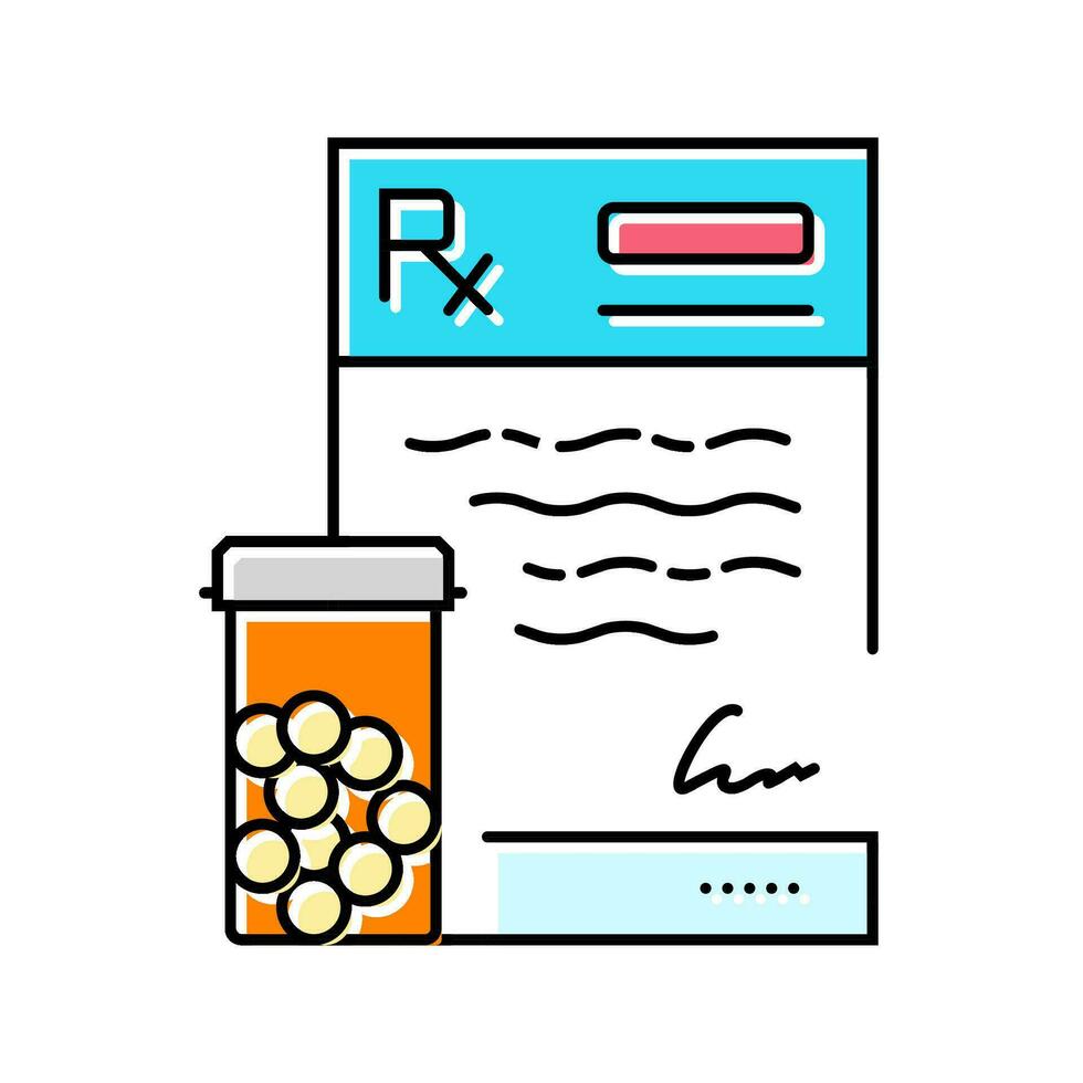 composition médicaments pharmacien Couleur icône vecteur illustration