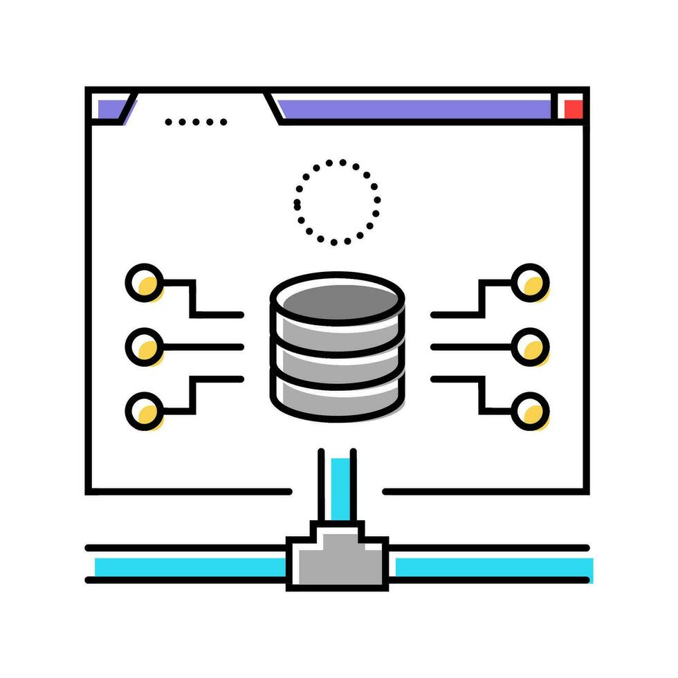 base de données connectivité Couleur icône vecteur illustration