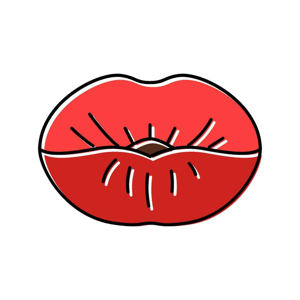 baiser sexy bouche femelle Couleur icône vecteur illustration