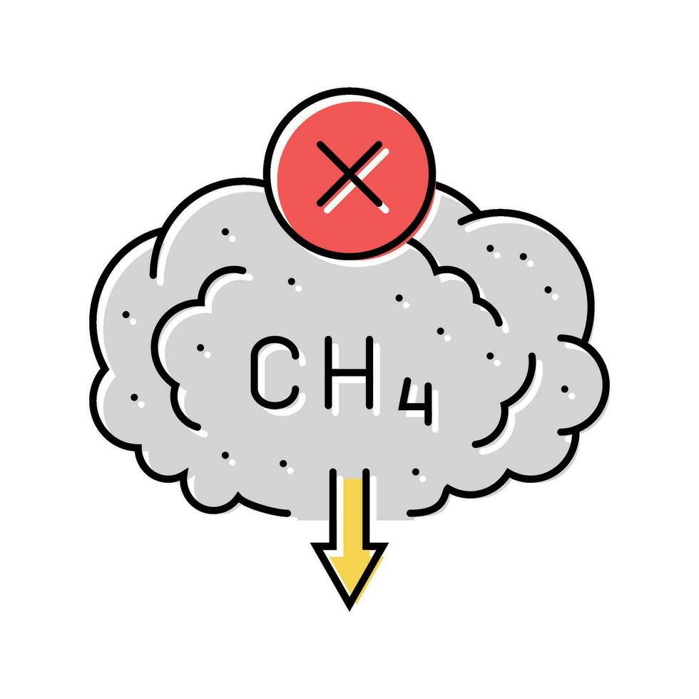méthane réduction environnement Couleur icône vecteur illustration