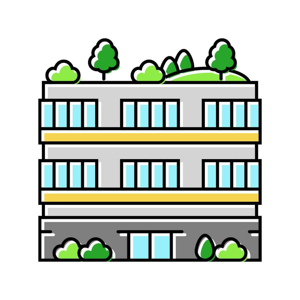 vert bâtiment environnement Couleur icône vecteur illustration
