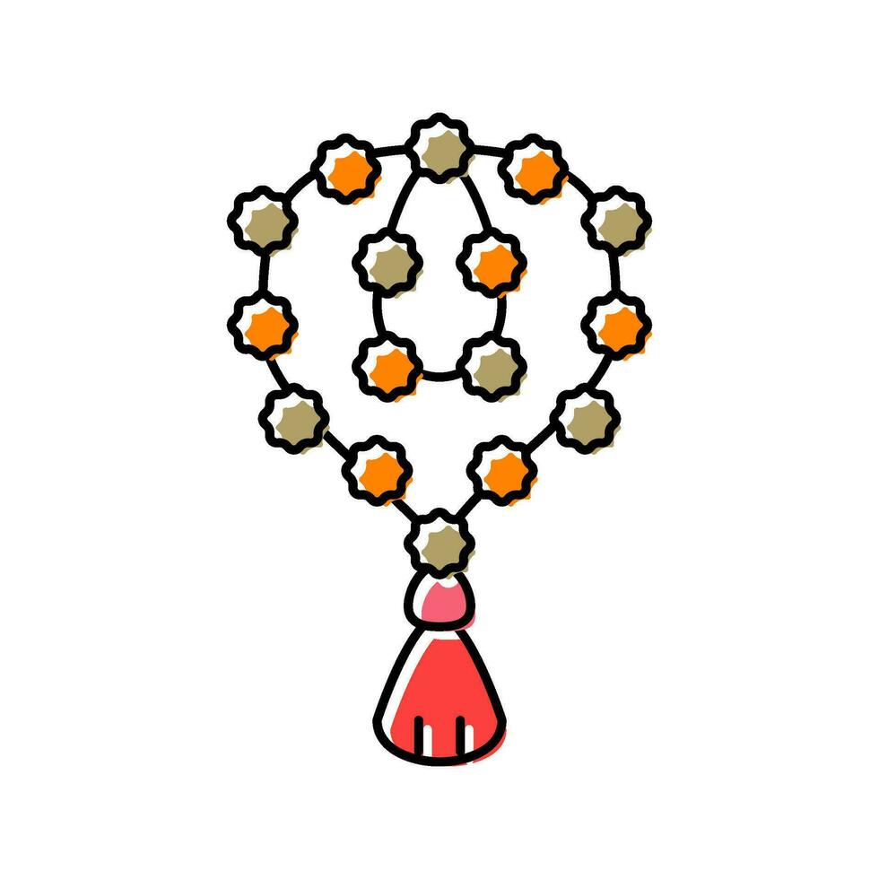 Rudraksha perles Couleur icône vecteur illustration