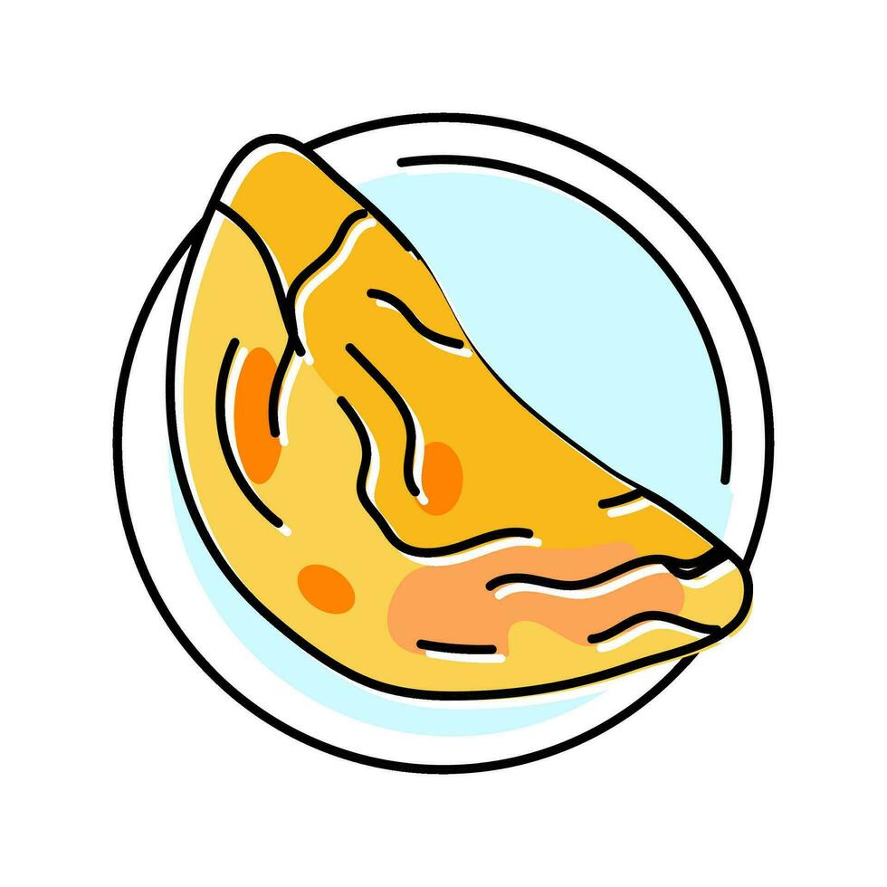 omelette Oeuf Couleur icône vecteur illustration