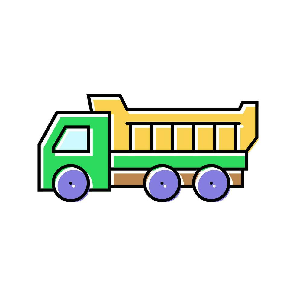 un camion jouet enfant bébé enfant Couleur icône vecteur illustration