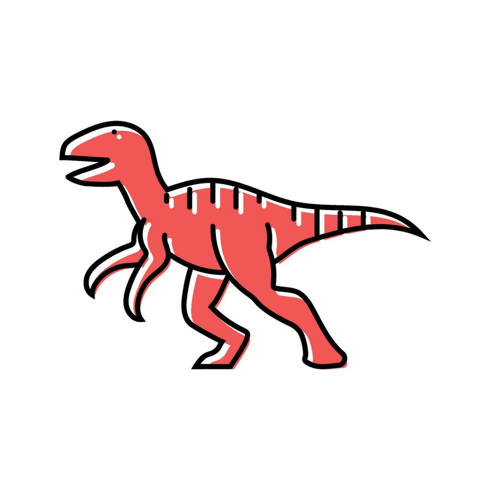 deinonychus dinosaure animal Couleur icône vecteur illustration