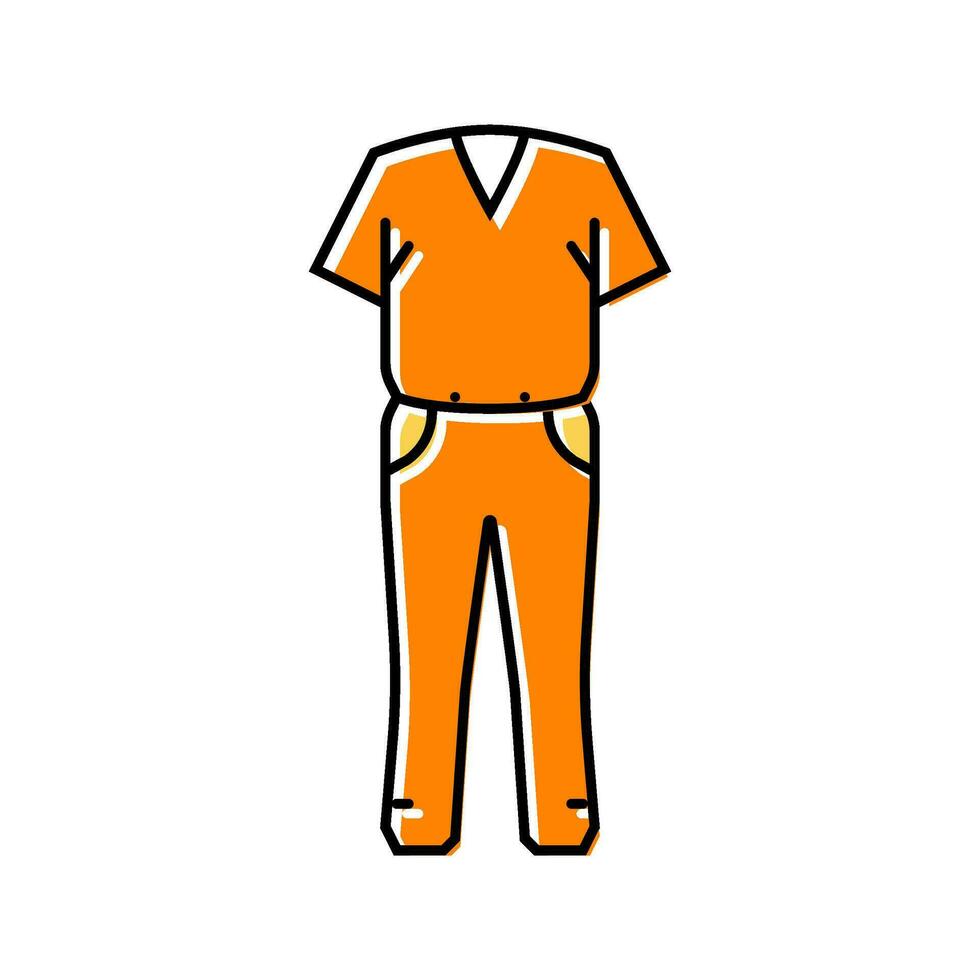 prisonnier uniforme la criminalité Couleur icône vecteur illustration