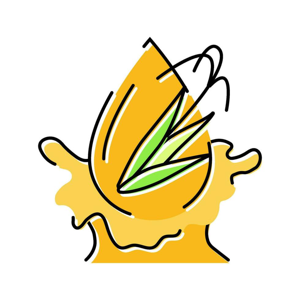 riz pétrole liquide Jaune Couleur icône vecteur illustration