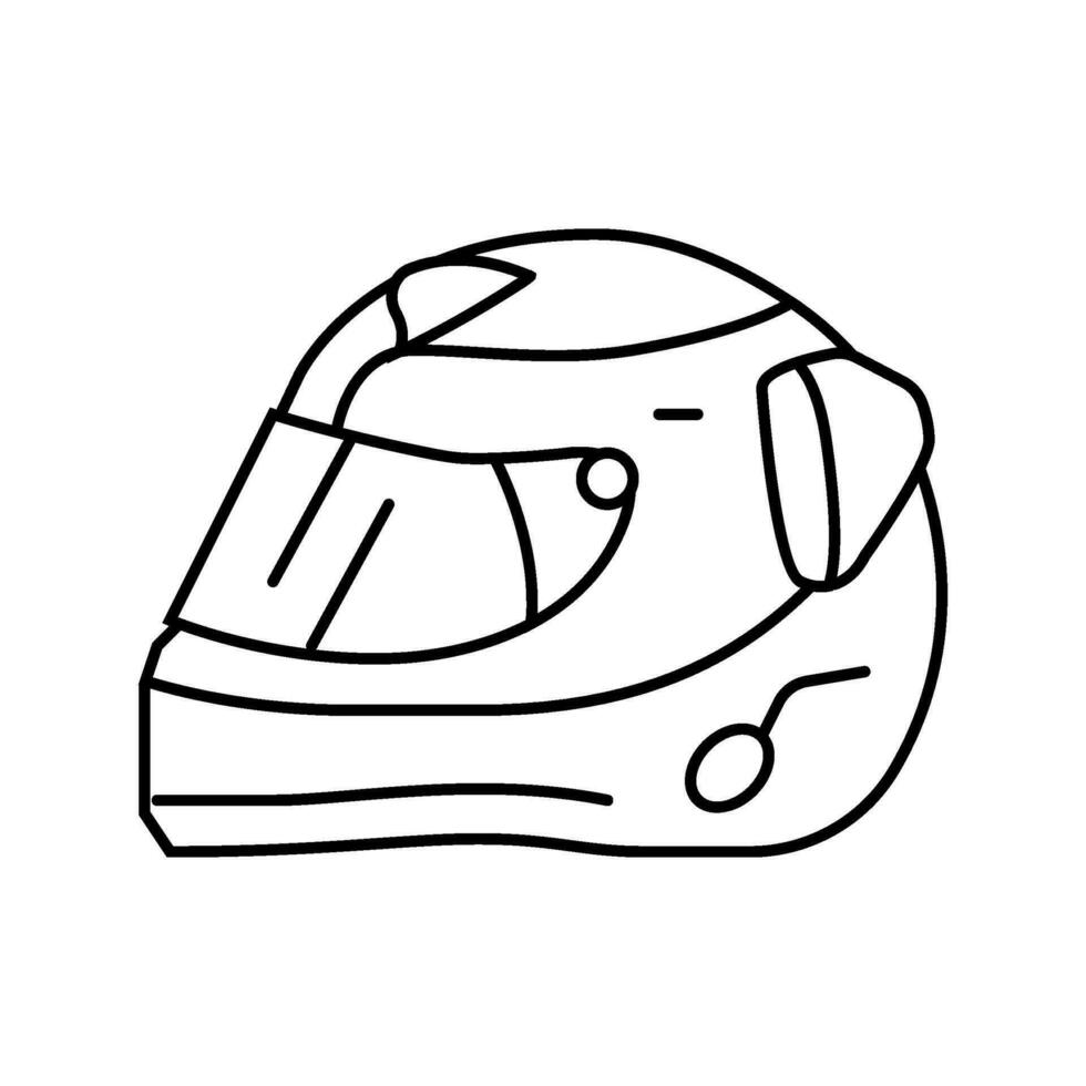 sport casque véhicule auto ligne icône vecteur illustration