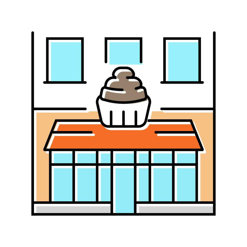 cupcake magasin Couleur icône vecteur illustration