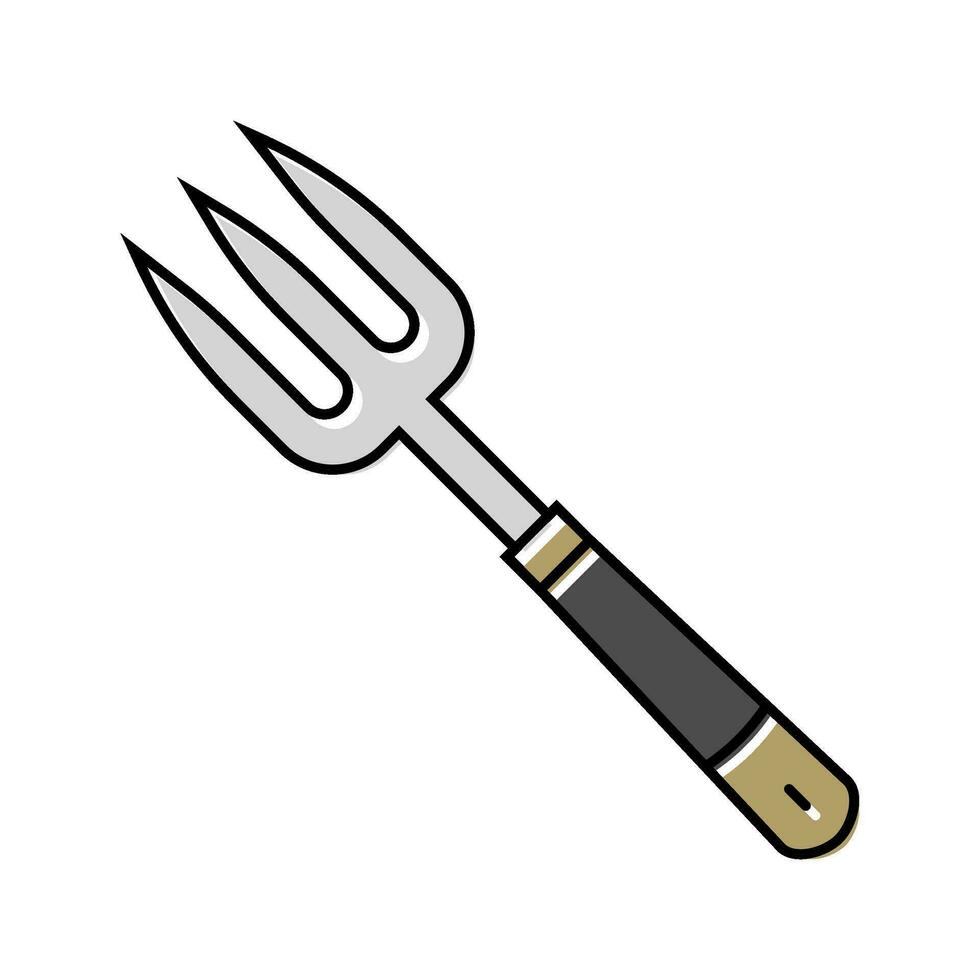 fourchette jardin outil Couleur icône vecteur illustration