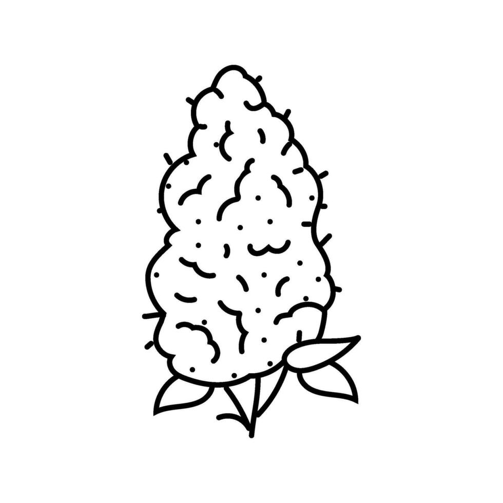 cannabis bourgeon cannabis ligne icône vecteur illustration