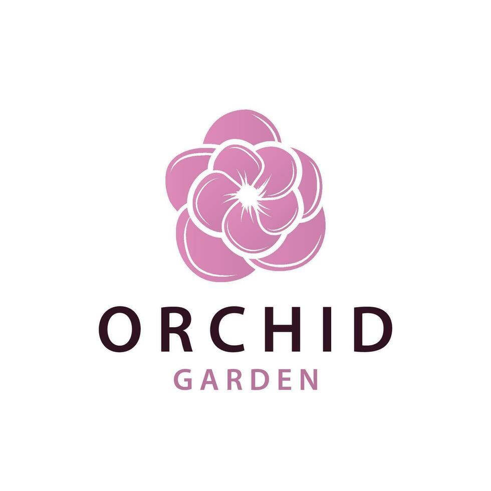 orchidée logo Facile luxueux et élégant fleur conception pour salon produits de beauté spa beauté vecteur