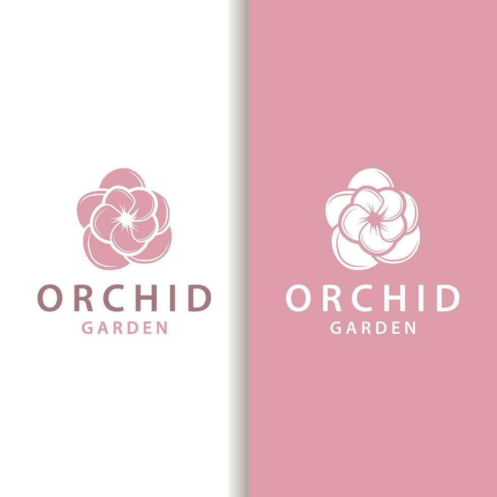 orchidée logo Facile luxueux et élégant fleur conception pour salon produits de beauté spa beauté vecteur