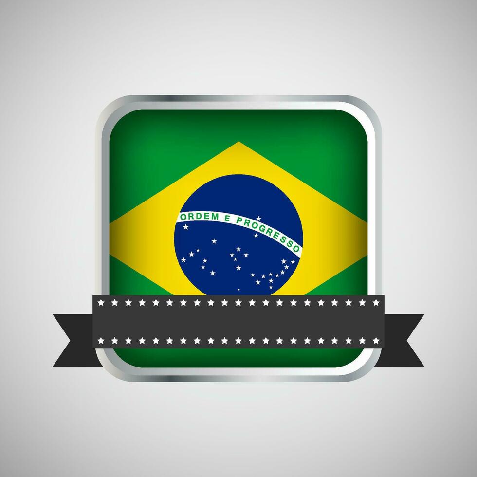 vecteur rond bannière avec Brésil drapeau