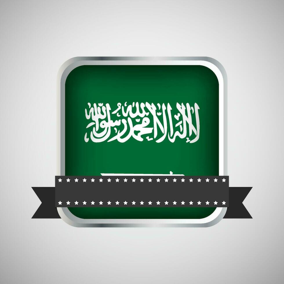 vecteur rond bannière avec saoudien Saoudite drapeau