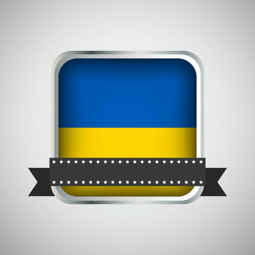 vecteur rond bannière avec Ukraine drapeau