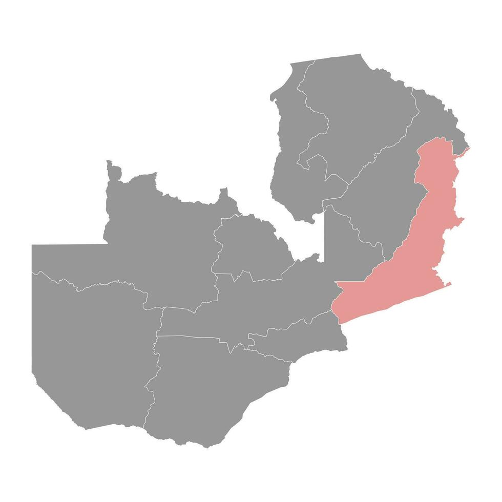 est Province carte, administratif division de Zambie. vecteur illustration.