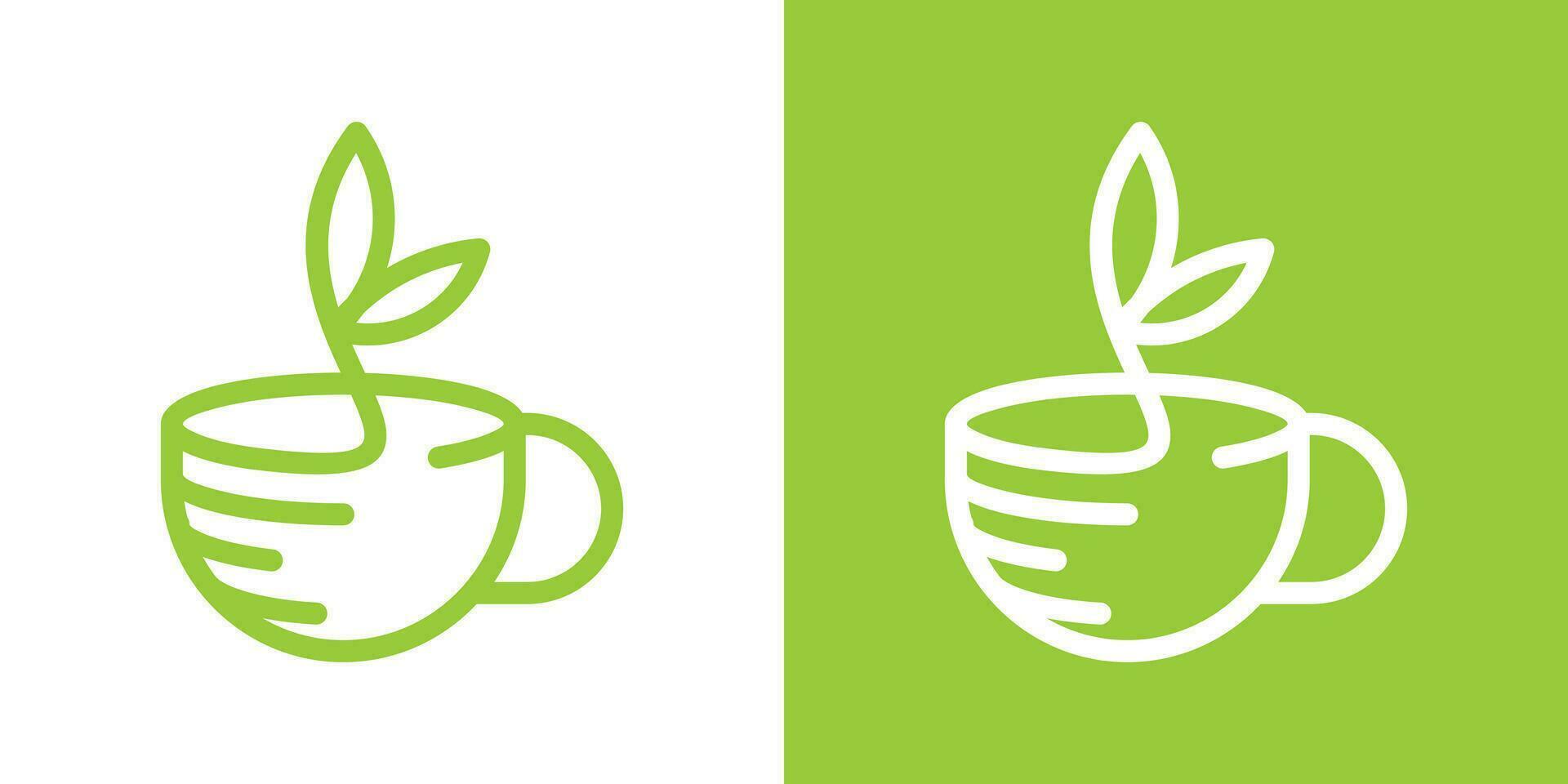 logo conception thé biologique minimaliste icône vecteur illustration