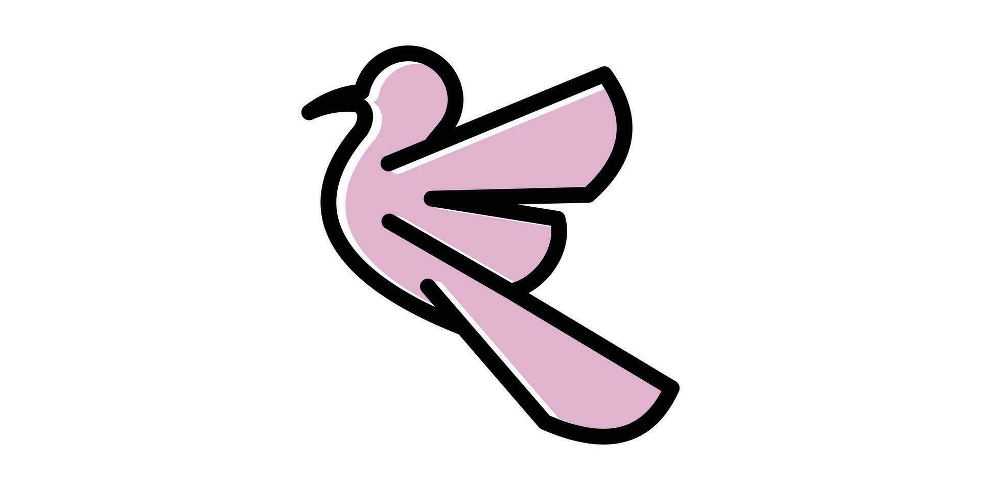 oiseau minimaliste logo conception ligne icône vecteur illustration