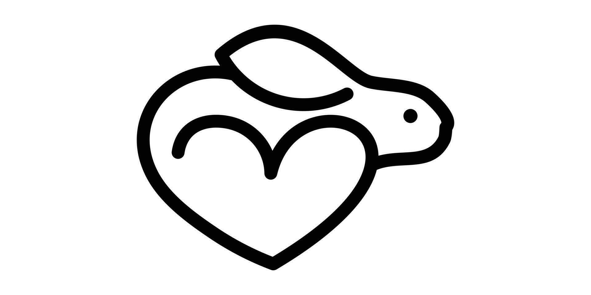 logo conception lapin et l'amour minimaliste icône vecteur illustration