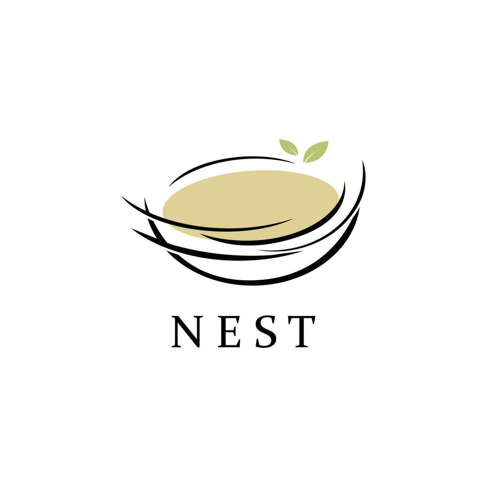 oiseau nid logo modèle vecteur illustration