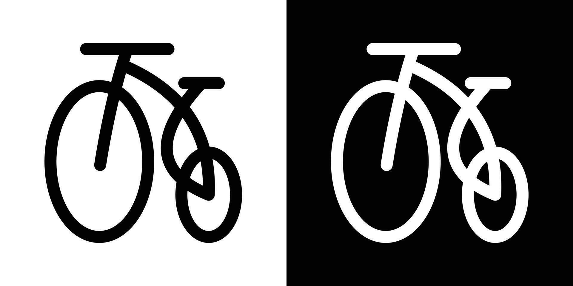 vélo logo conception icône vecteur illustration noir et blanc Contexte