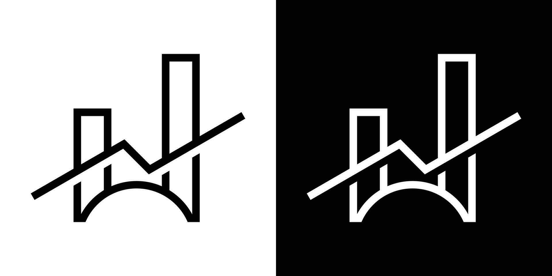 logo conception pont investir icône vecteur illustration