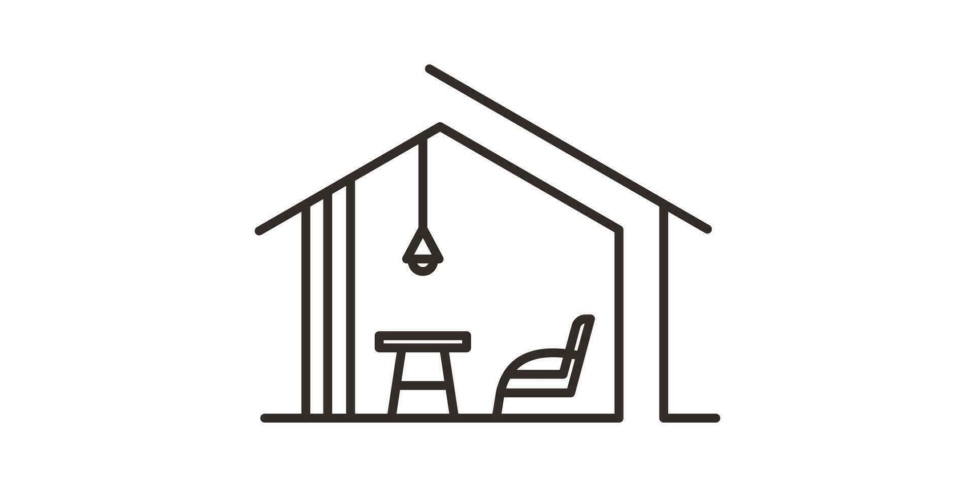 logo conception intérieur meubles minimaliste vecteur illustration