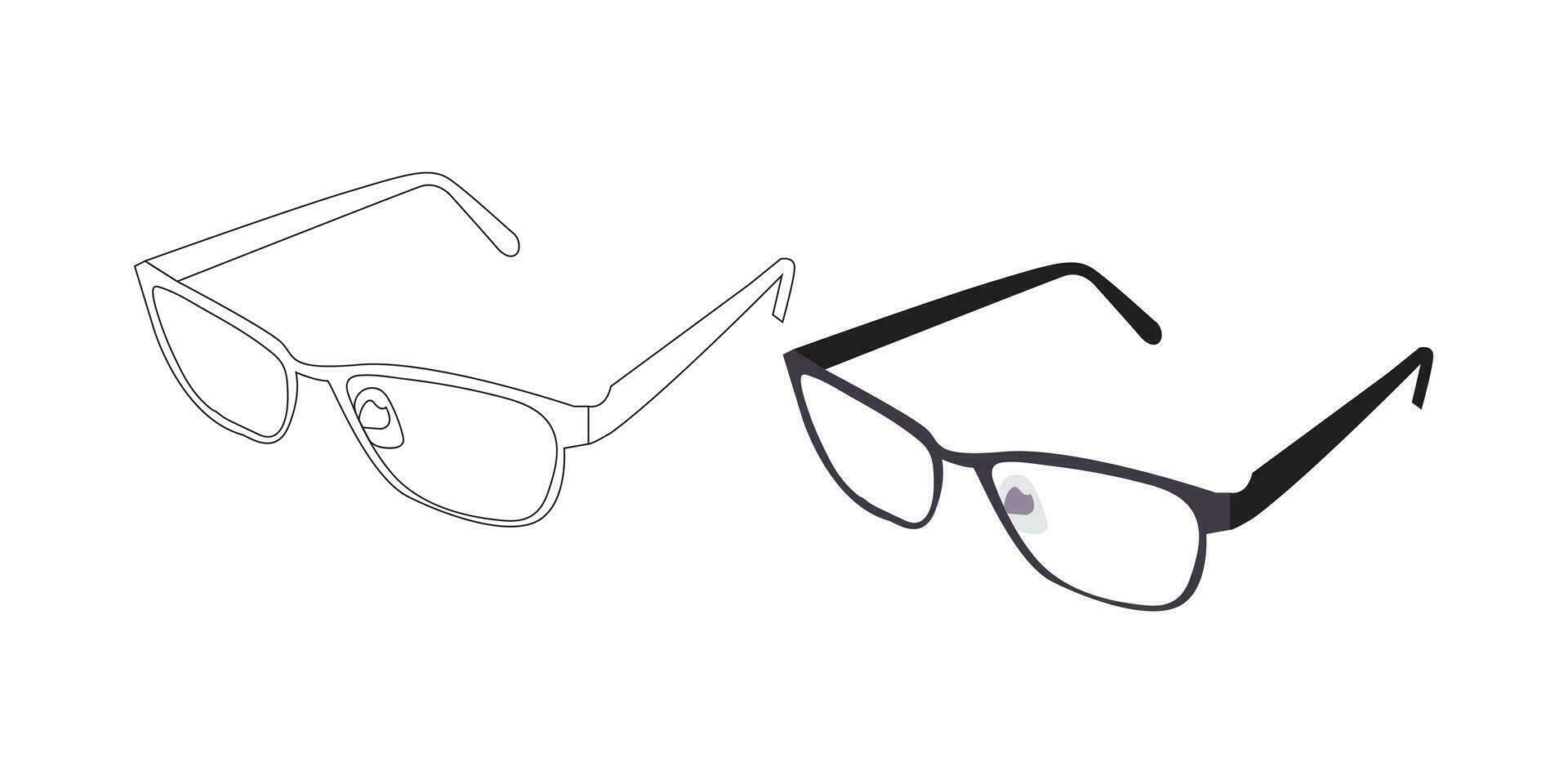 des lunettes isolé sur blanc ensemble vecteur