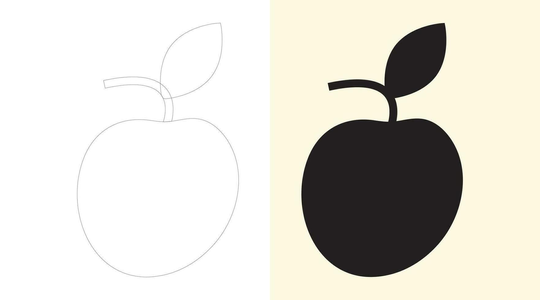 Pomme ligne icône contour vecteur signe linéaire style ensemble
