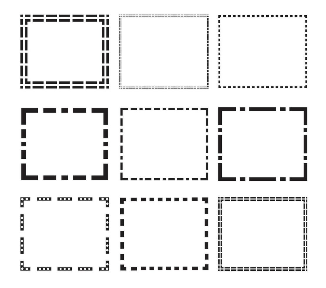 ancien style noir carré Cadre frontière vecteur