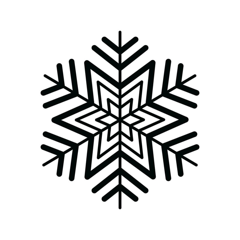 vecteur flocon de neige icône. noir isolé silhouette. Noël et hiver vecteur illustration