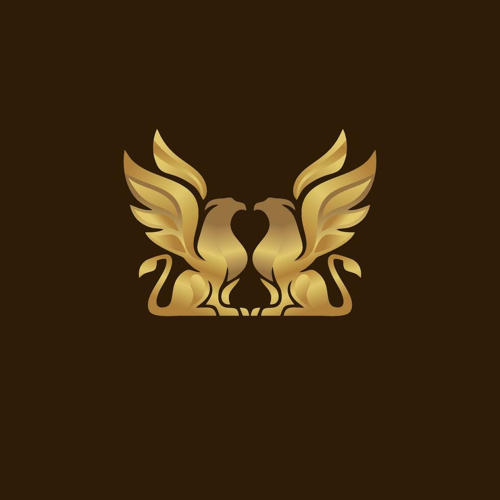 Royal luxe griffon héraldique logo vecteur