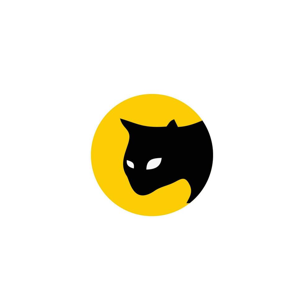chat et chien négatif espace animalerie cercle logo vecteur