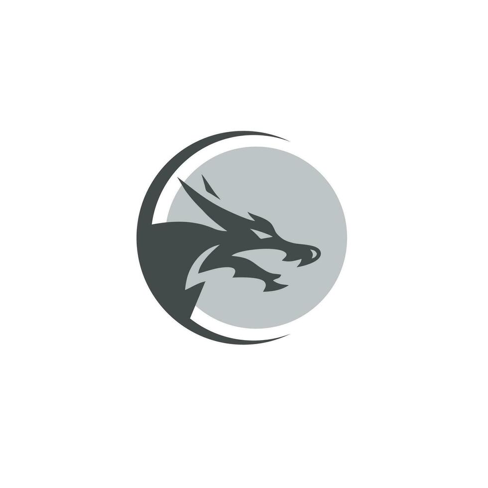 dragon tête Wyvern silhouette logo conception. ailé dragon vecteur icône dans noir et blanc Couleur