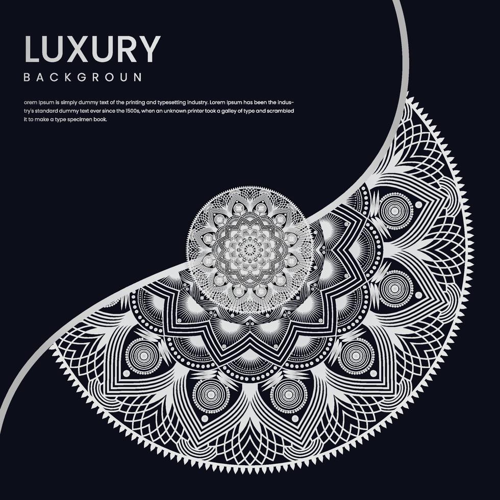 mandala de luxe créatif avec fond arabe motif arabesque argenté. mandala décoratif abstrait de style ramadan ornemental. concept, mandala islamique vecteur