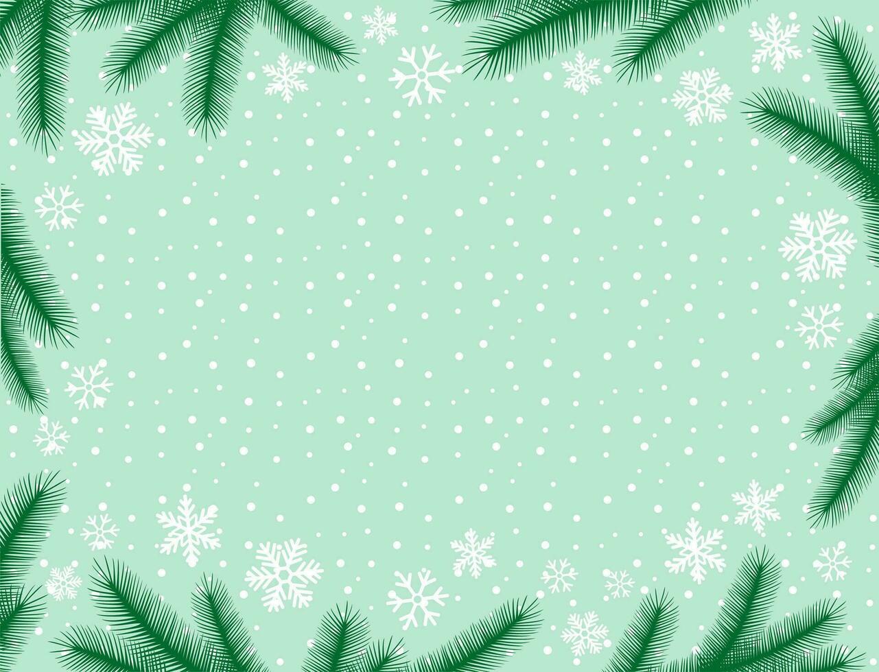 Noël Contexte avec blanc flocons de neige et sapin branches. vacances carte ou salutation carte. content Nouveau année vecteur illustration.