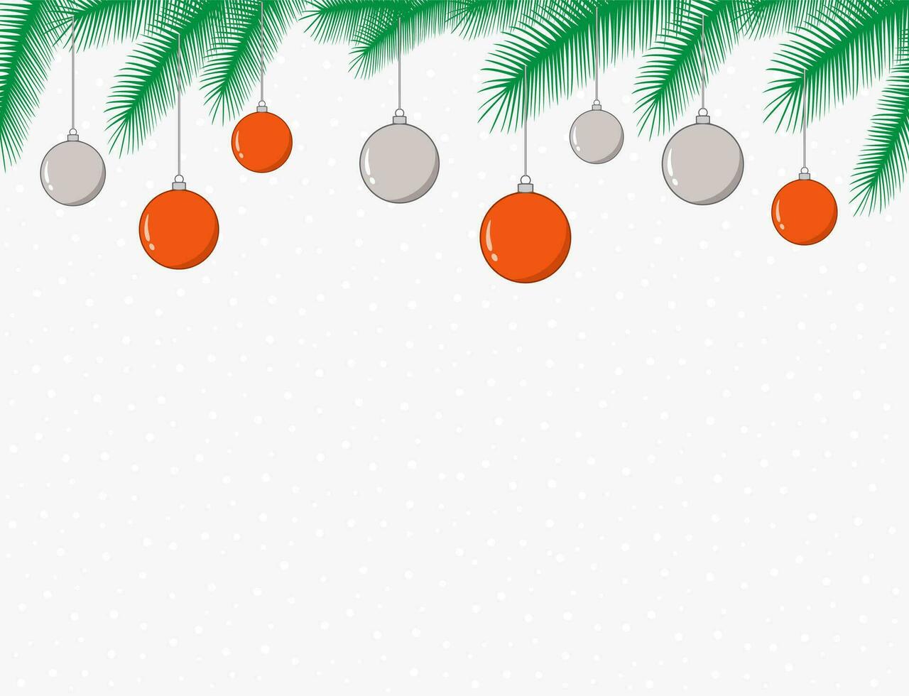 Noël Contexte avec sapin branches et des balles suspendu. vacances carte ou salutation carte. content Nouveau année vecteur illustration.