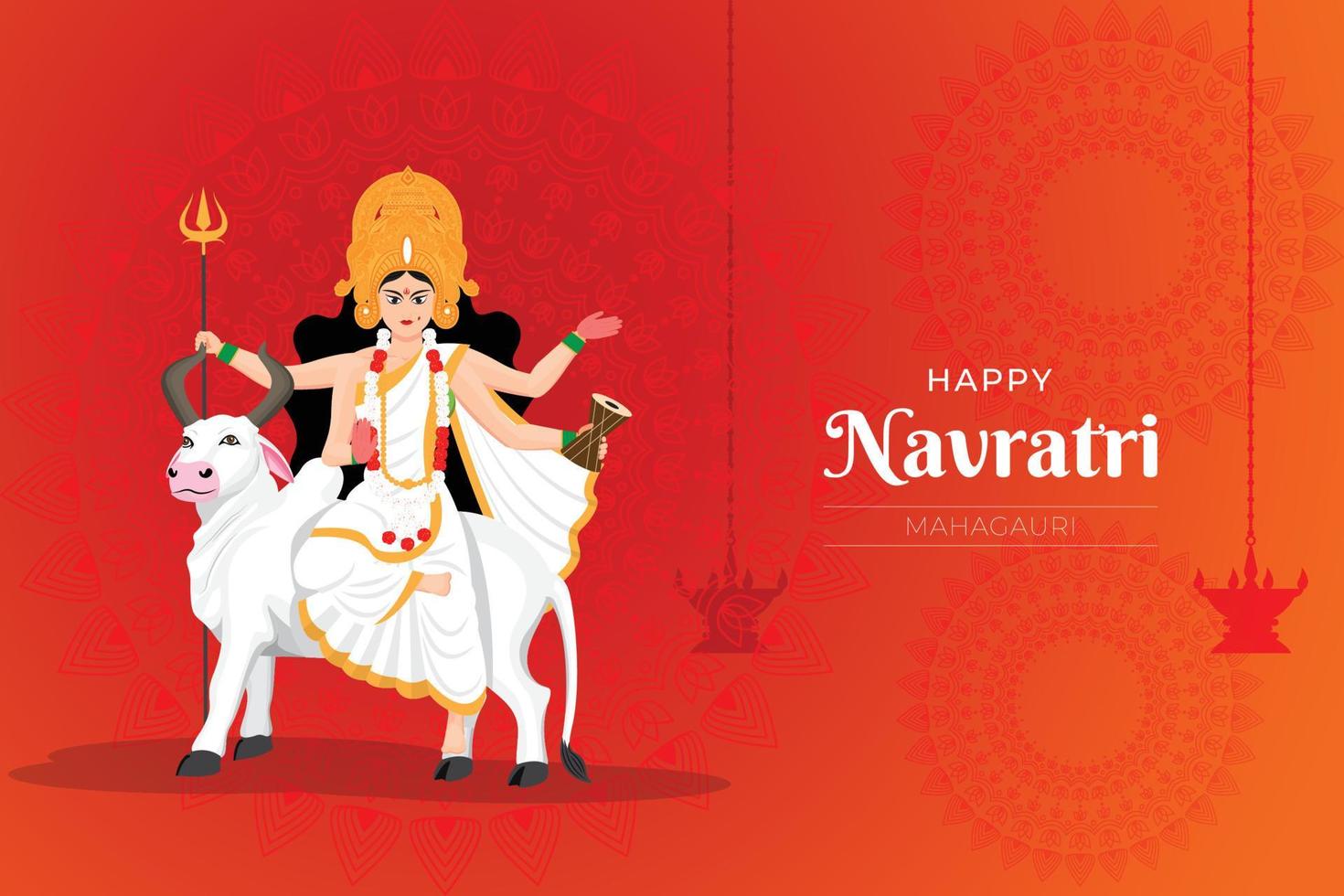 illustration vectorielle gratuite de navratri de shaila putri vecteur