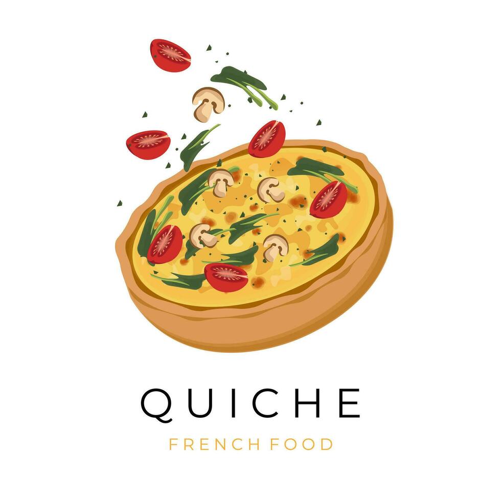 légume Quiche lévitation vecteur illustration logo