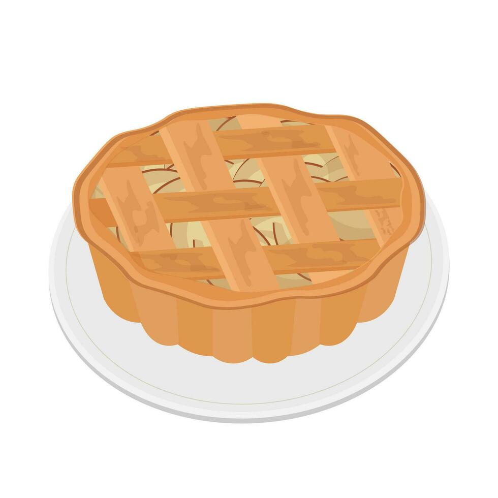 délicieux Pomme tarte vecteur illustration logo