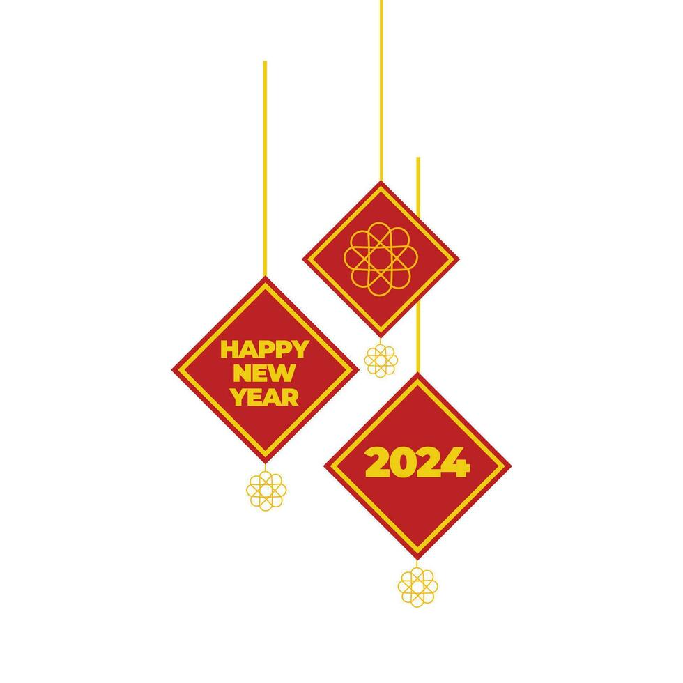 vecteur ensemble de chinois Nouveau année ornements clipart, décoratif chinois Mots clés ou Étiquettes vecteur