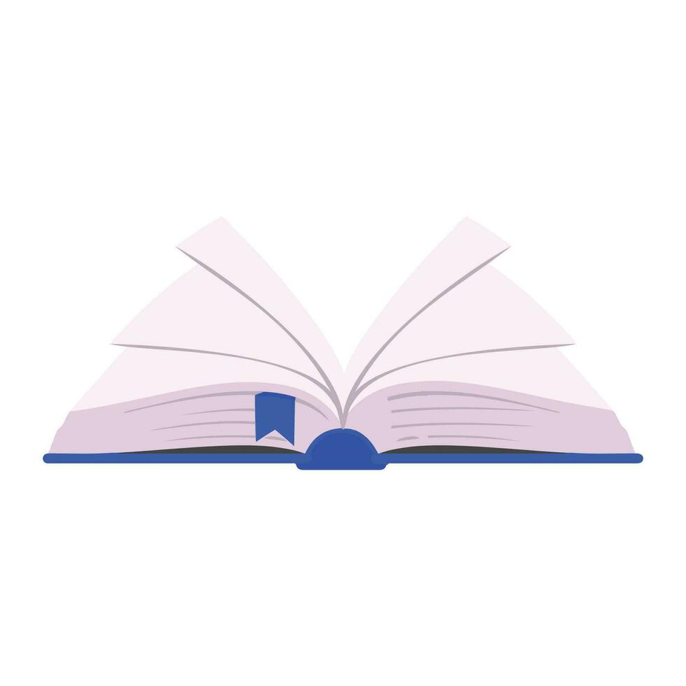 vecteur ouvert bleu livre bibliothèque isolé illustration sur blanc Contexte